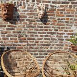 Pair of wicker armchairs