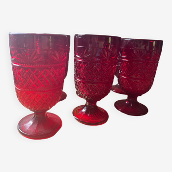 6 verres rouges