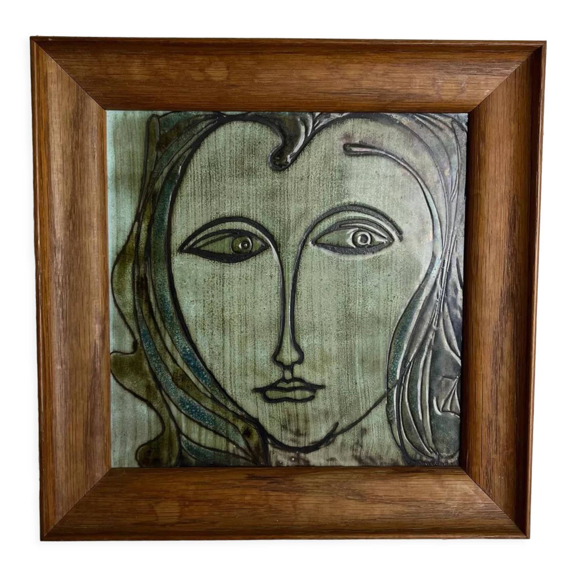 Framed ceramic plate Paul Quéré