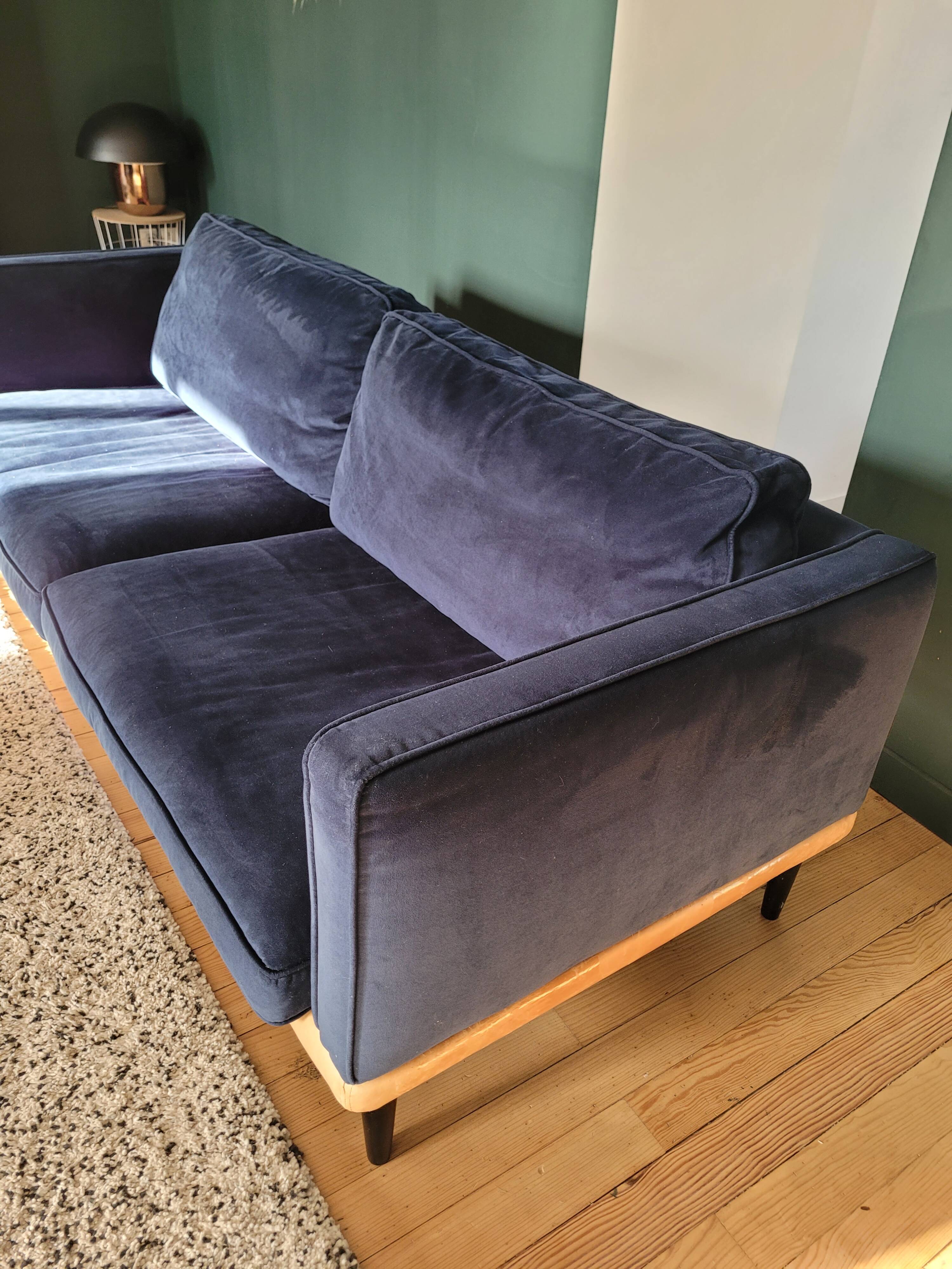 Georgio 3-seater sofa by HABITAT, midnight blue velvet