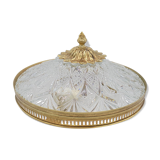 Ceiling lamp in glass and brass