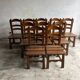 Brutalist wooden chairs – set of 10 (1970s)