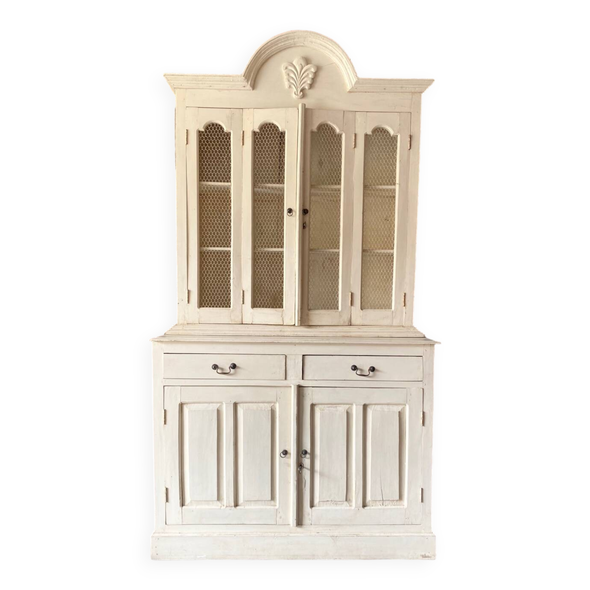 2-part ecru wooden dresser