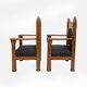Oak Art Deco Amsterdam School Armchairs 1920s