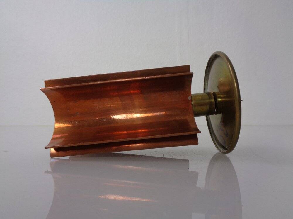 Vintage German Brutalist Candleholder in Copper and Brass, 1960s