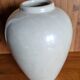 Vintage vase Art Deco style beige iridescent