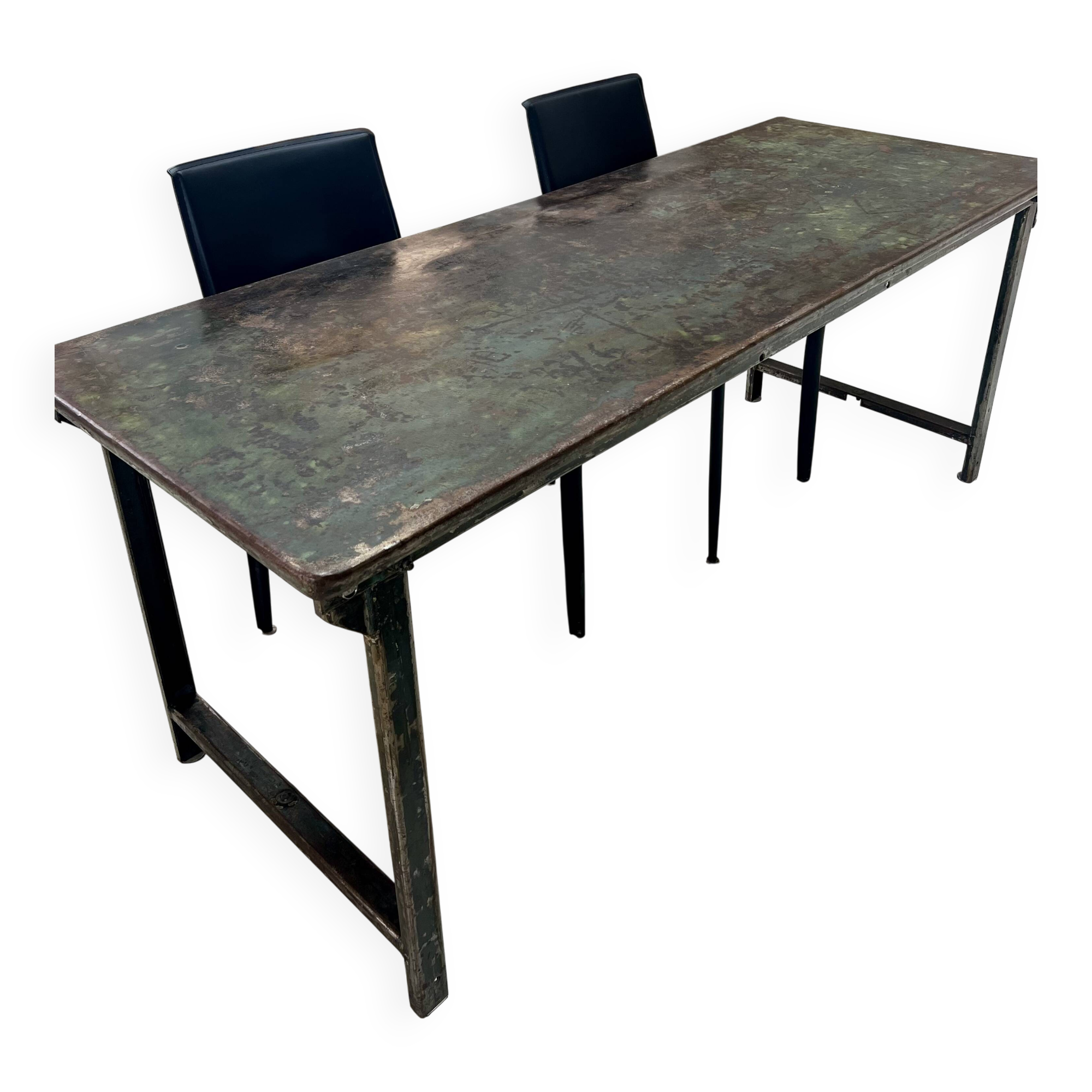 Old industrial military table