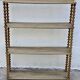 Large 19th-century turned wood wall shelf, stripped.