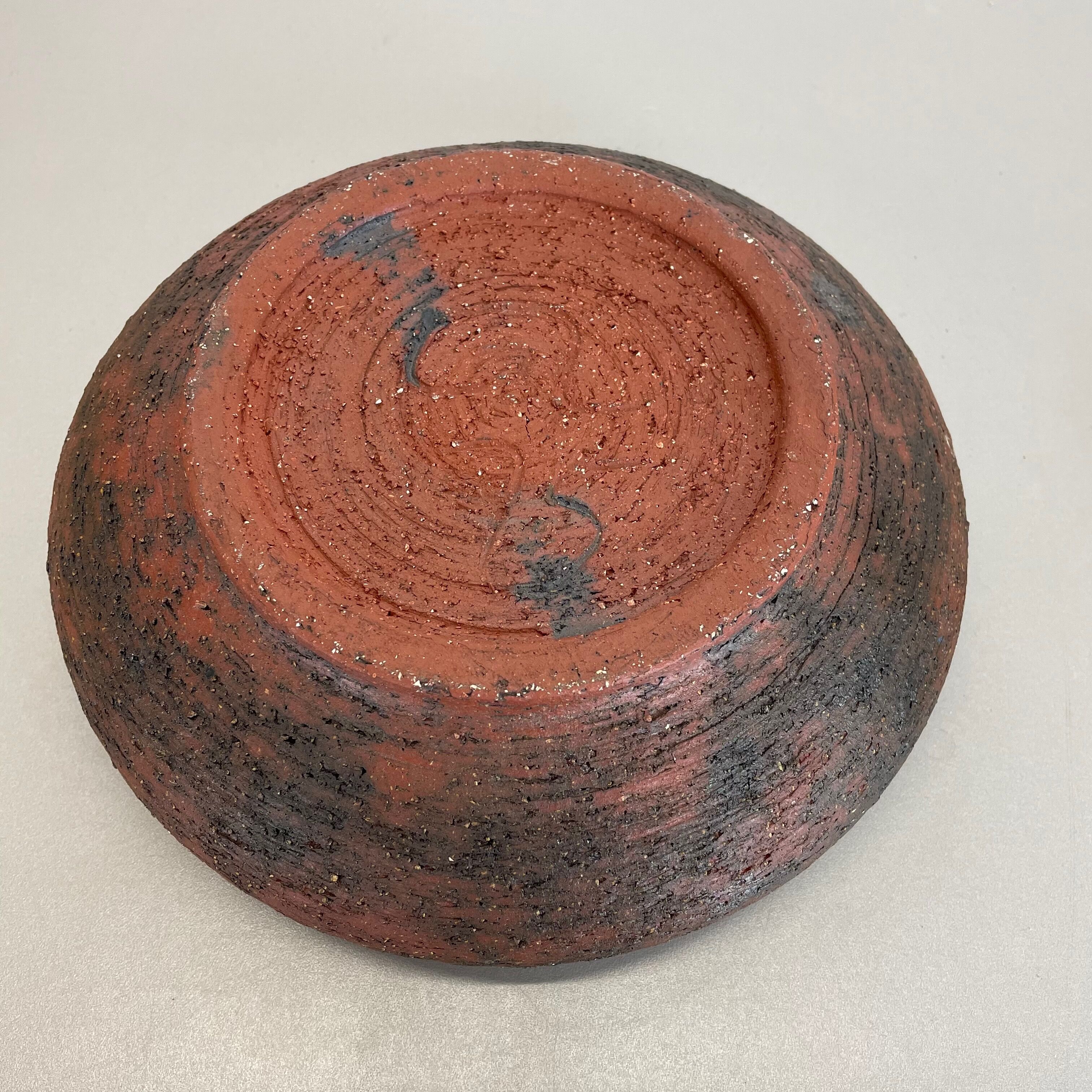 Ceramic studio pottery bowl shell element by gerhard liebenthron, germany, 1970s