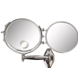 Vintage illuminated adjustable mirror, Double Brot, France 1950