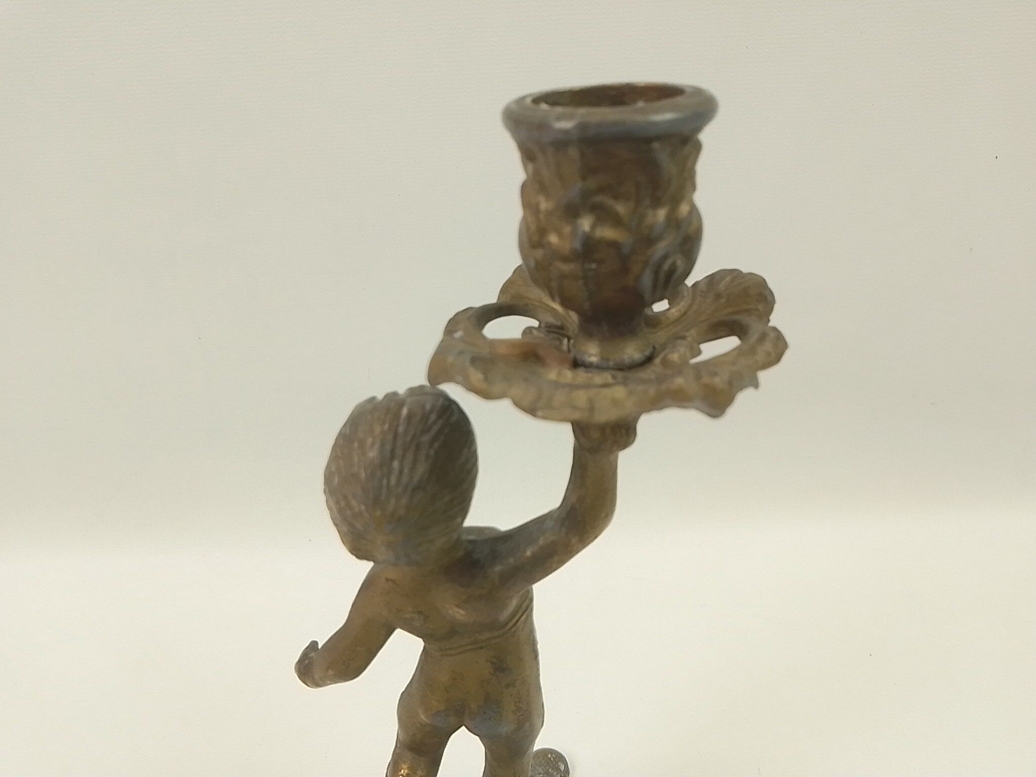 Brass children's candle holder 23cm