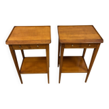 Pair of small side tables in cherry wood.