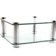 Italian Glass and Chrome Square Coffee Table by by Marco Zanuso for Zanotta, 1960s