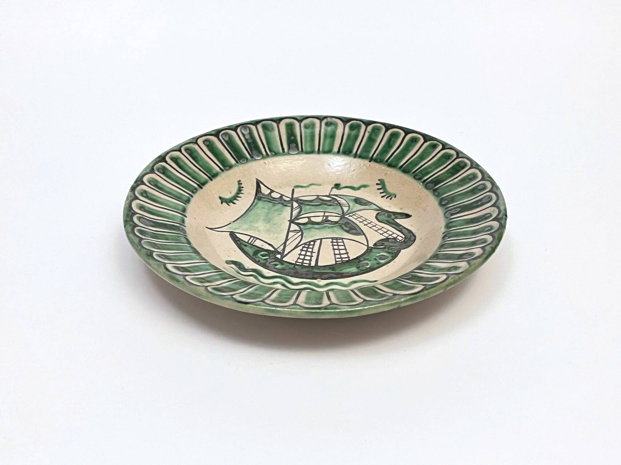 4 Vietri plates decorated by Fabbrica Ceramica Avallone, 1930s