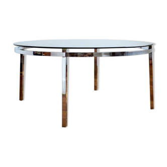 Vintage Italian design round coffee table 1970s