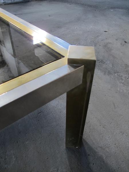 Brass and brushed steel table 1970