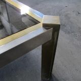Table laiton et acier brossé 1970