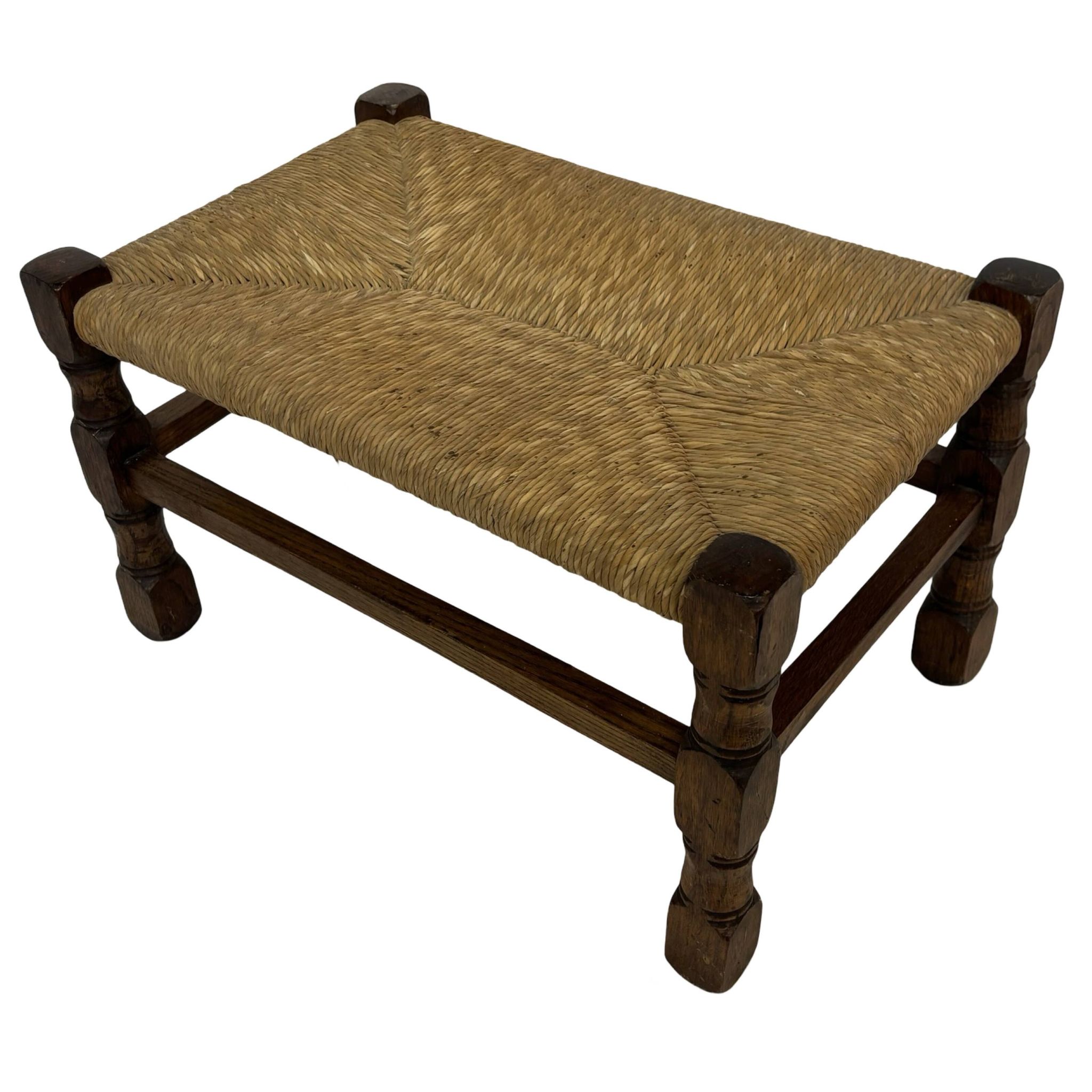 Tabouret vintage en rotin petit tabouret ottoman du milieu du siècle design années 60
