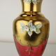Vase en verre de bohême, émail élevé, or, années 1950, tchécoslovaquie
