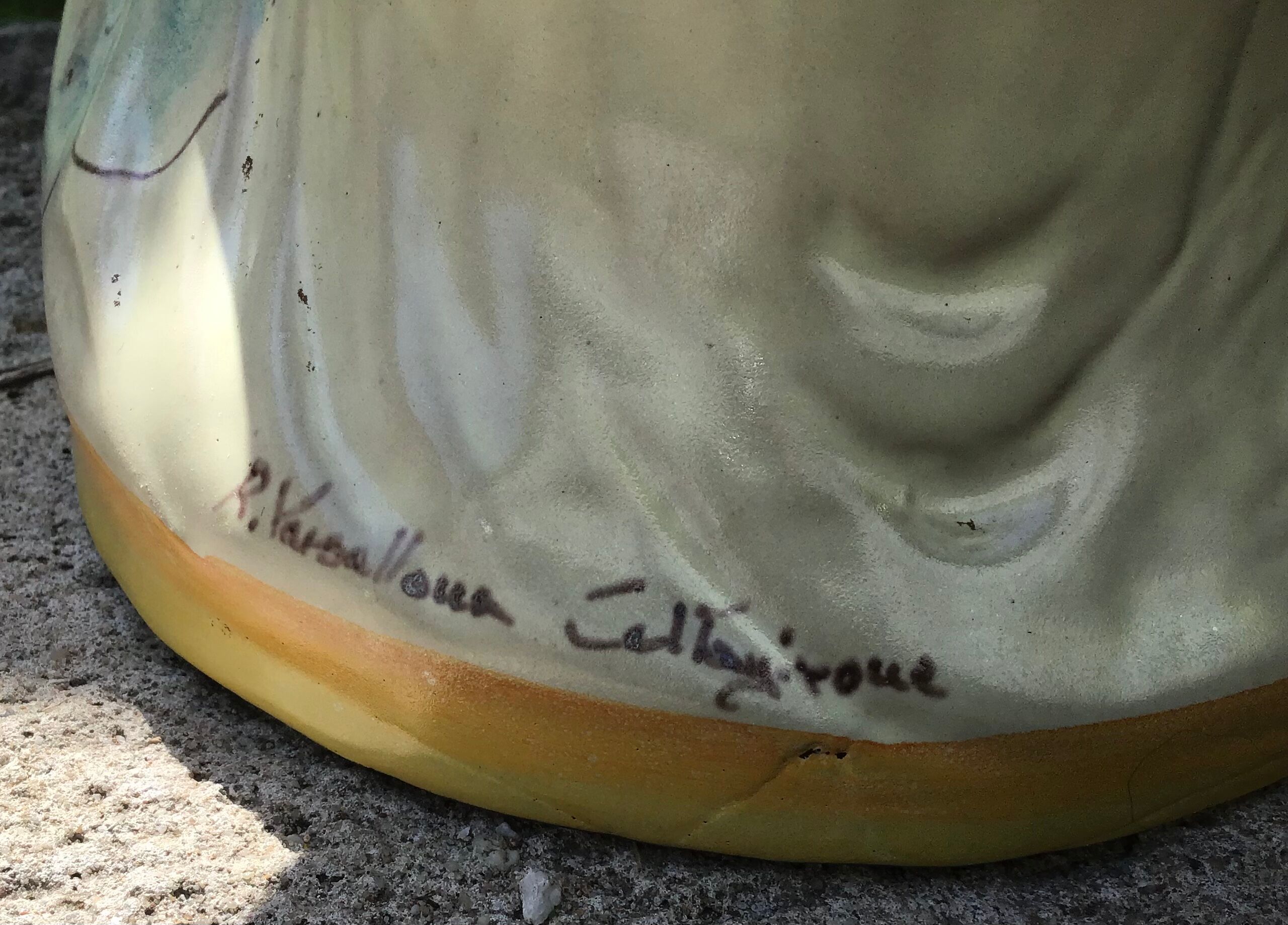 Anthropomorphic pot cache in traditional majolica of Caltagirone