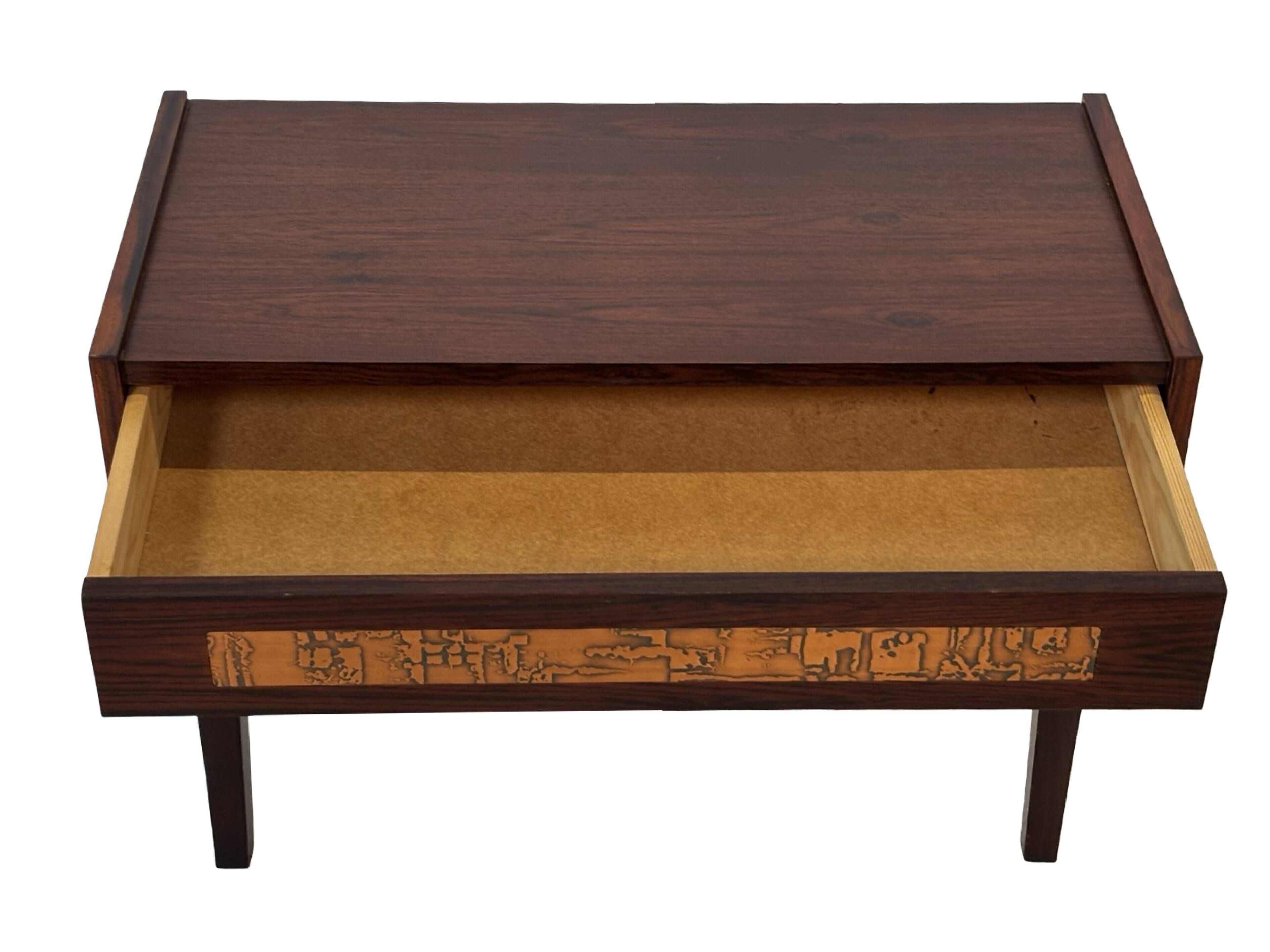 Commode vintage danoise en palissandre et laiton