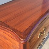 Louis xv style curved chest of drawers in mahogany