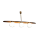 Vintage teak, brass and glass chandelier