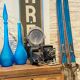 Paire de ski vintage en bois