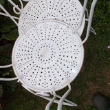 White wrought iron chairs