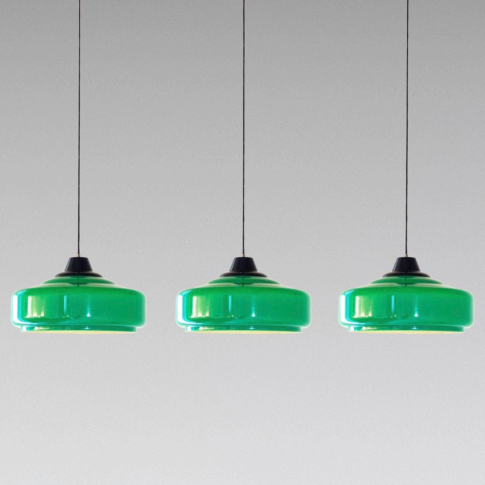 Lustre de billard vintage italien vert, années 1970