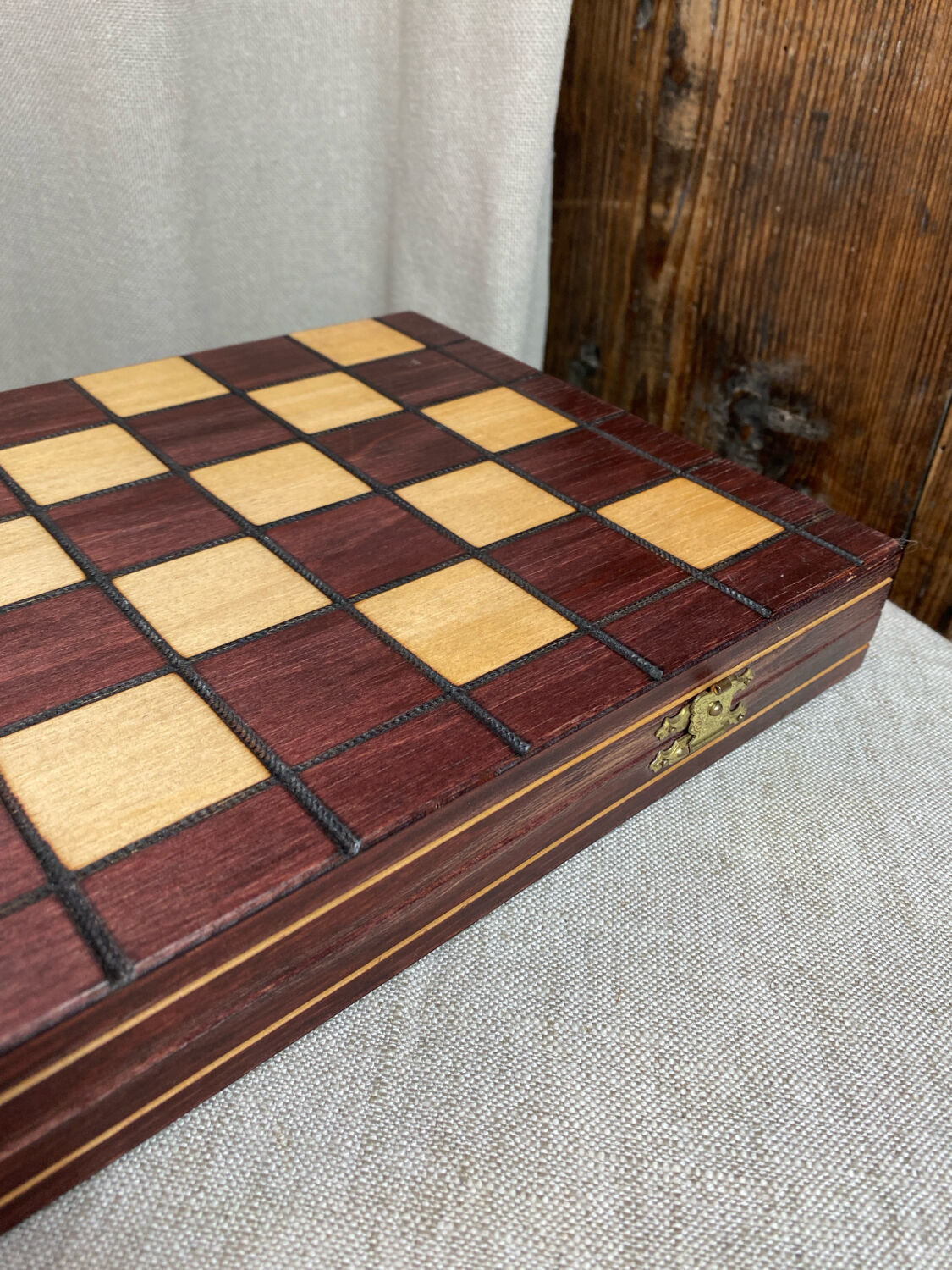 Wooden checkers game