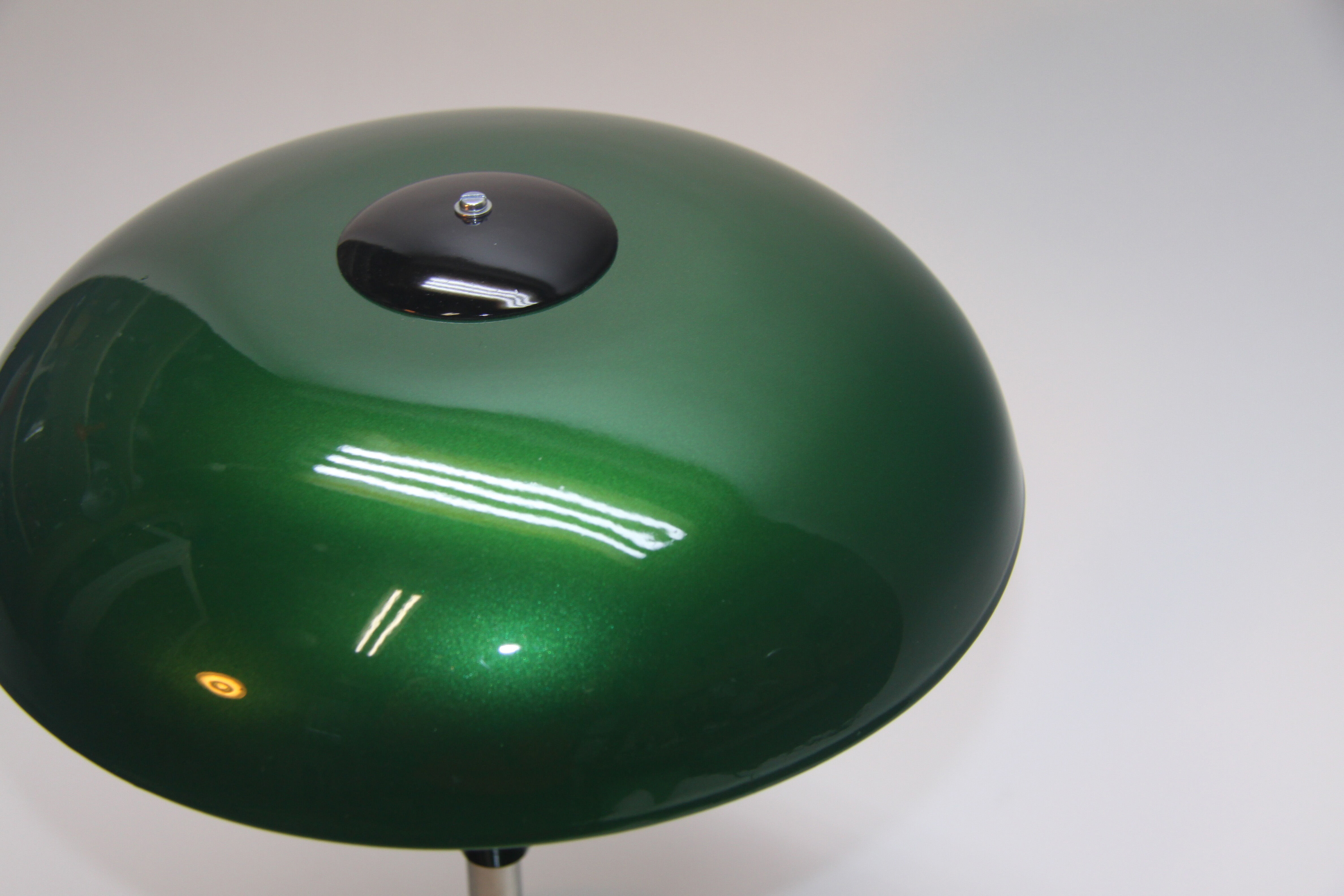 Green metallic mushroom table lamp, 1960s