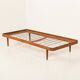 Danish teak daybed in black leather in Hans Wegner style, 1960s