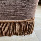 Large brown velvet pouf