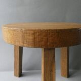 Solid oak tripod stool, circa 1970
