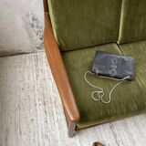 Scandinavian teak bench bed 140