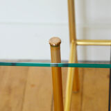 Glass coffee table with magazines holder