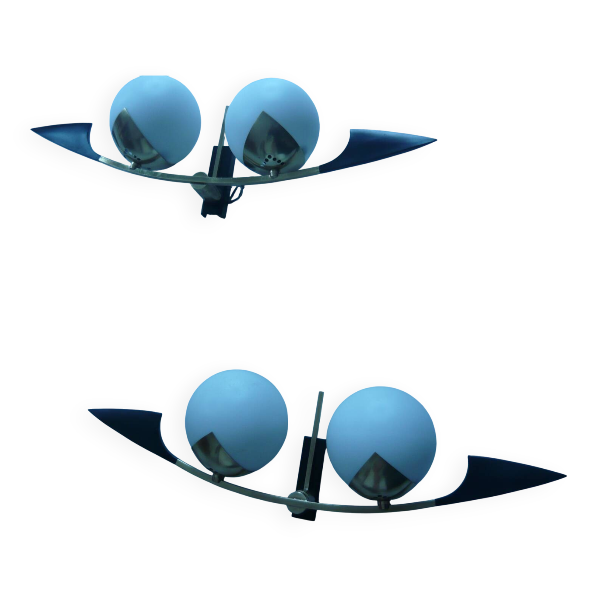 Rare pair of vintage wall lights for Arlus