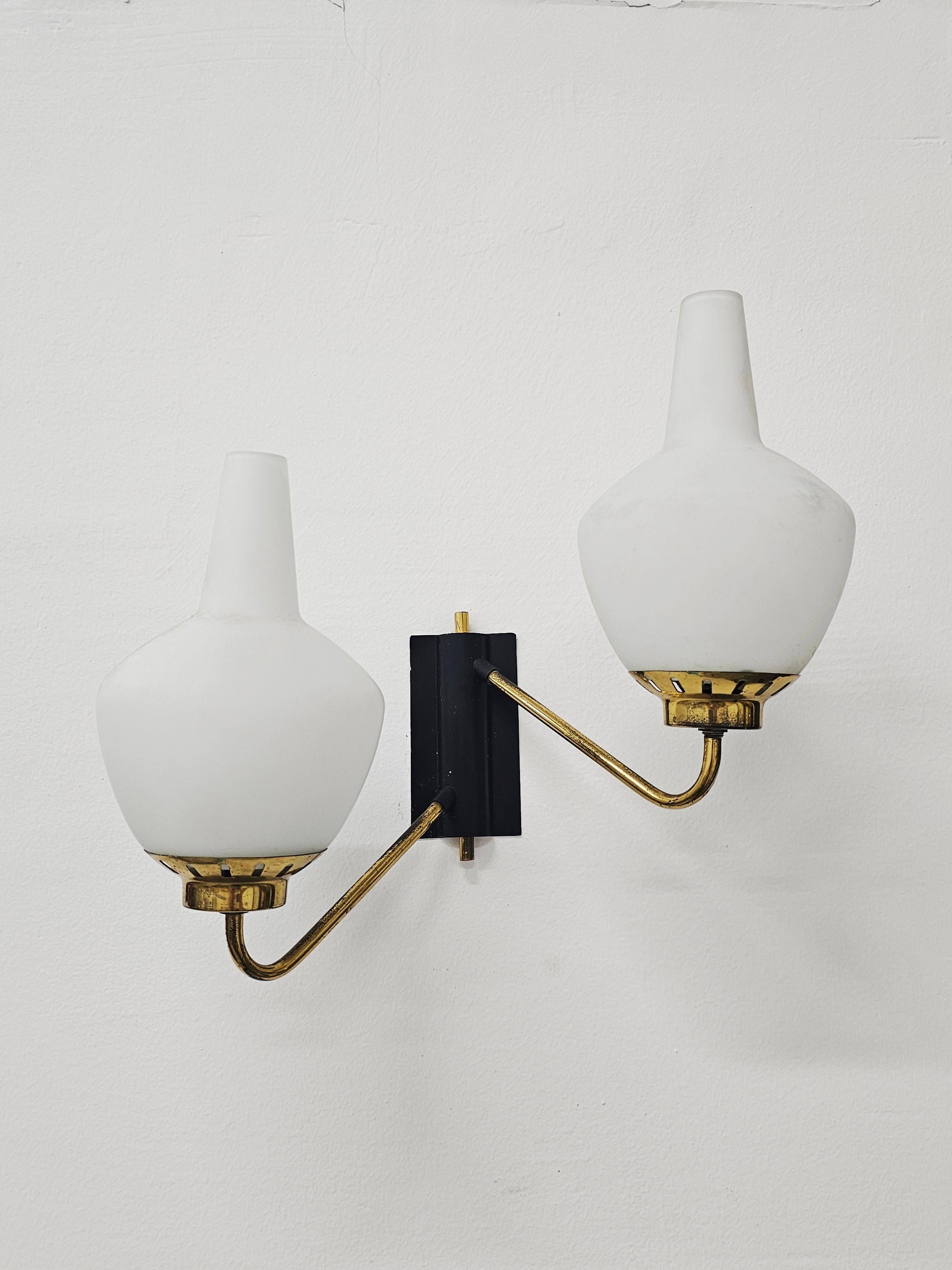 Mid-Century Modern wall lights attributed to Stilnovo 1950s