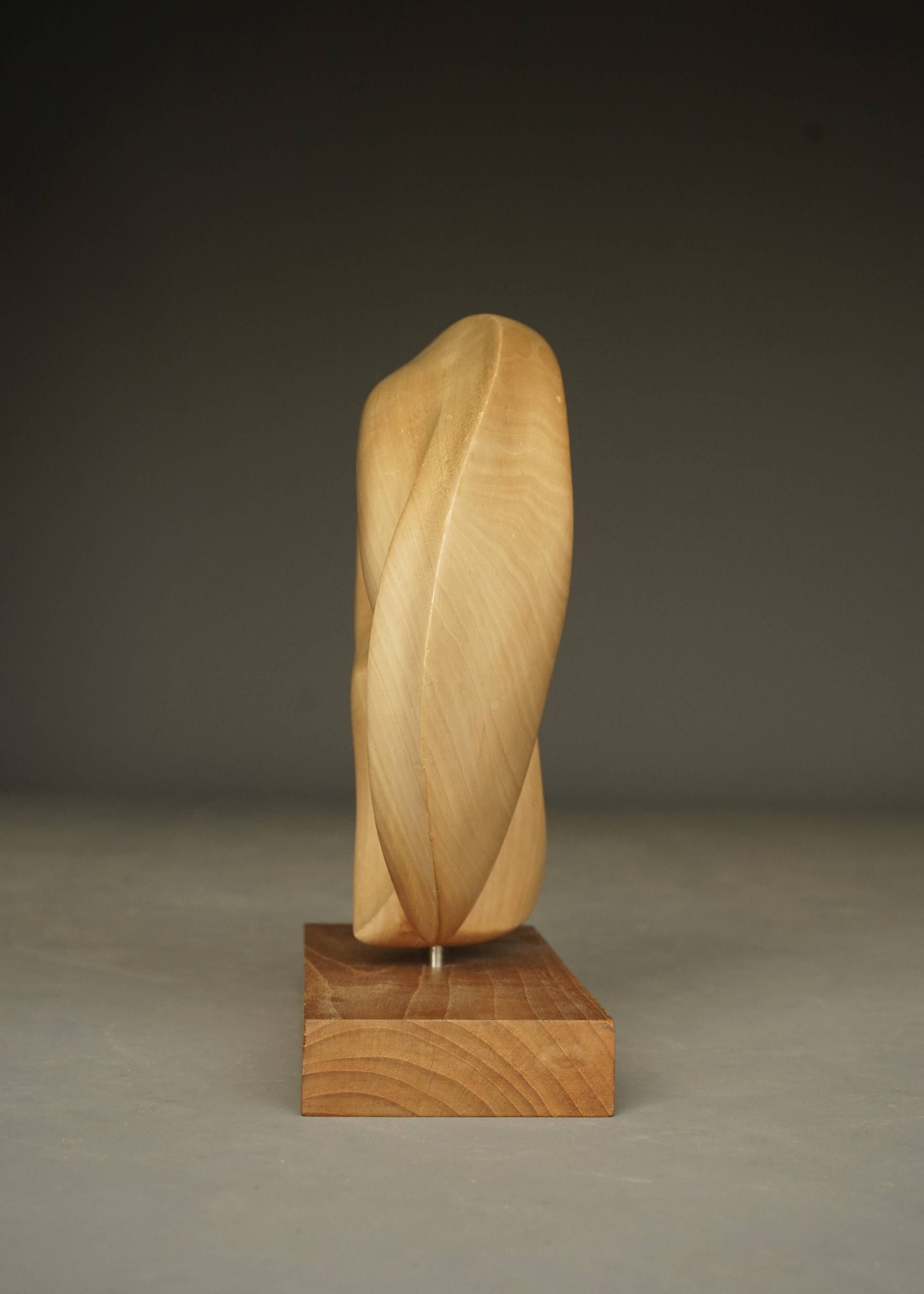 1980s carved applewood Abstract Sculpture