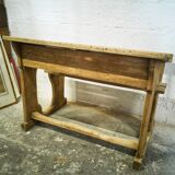 Bureau pupitre d'écolier double en bois