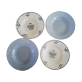 Set de 4 assiettes à soupe terre de fer dépareillées