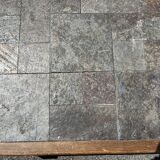 Vintage Brutalist Oak and Slate Coffee Table from the 60s and 70s