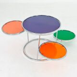 Vintage Kare Design Colorful Chrome and Glass Coffee Table