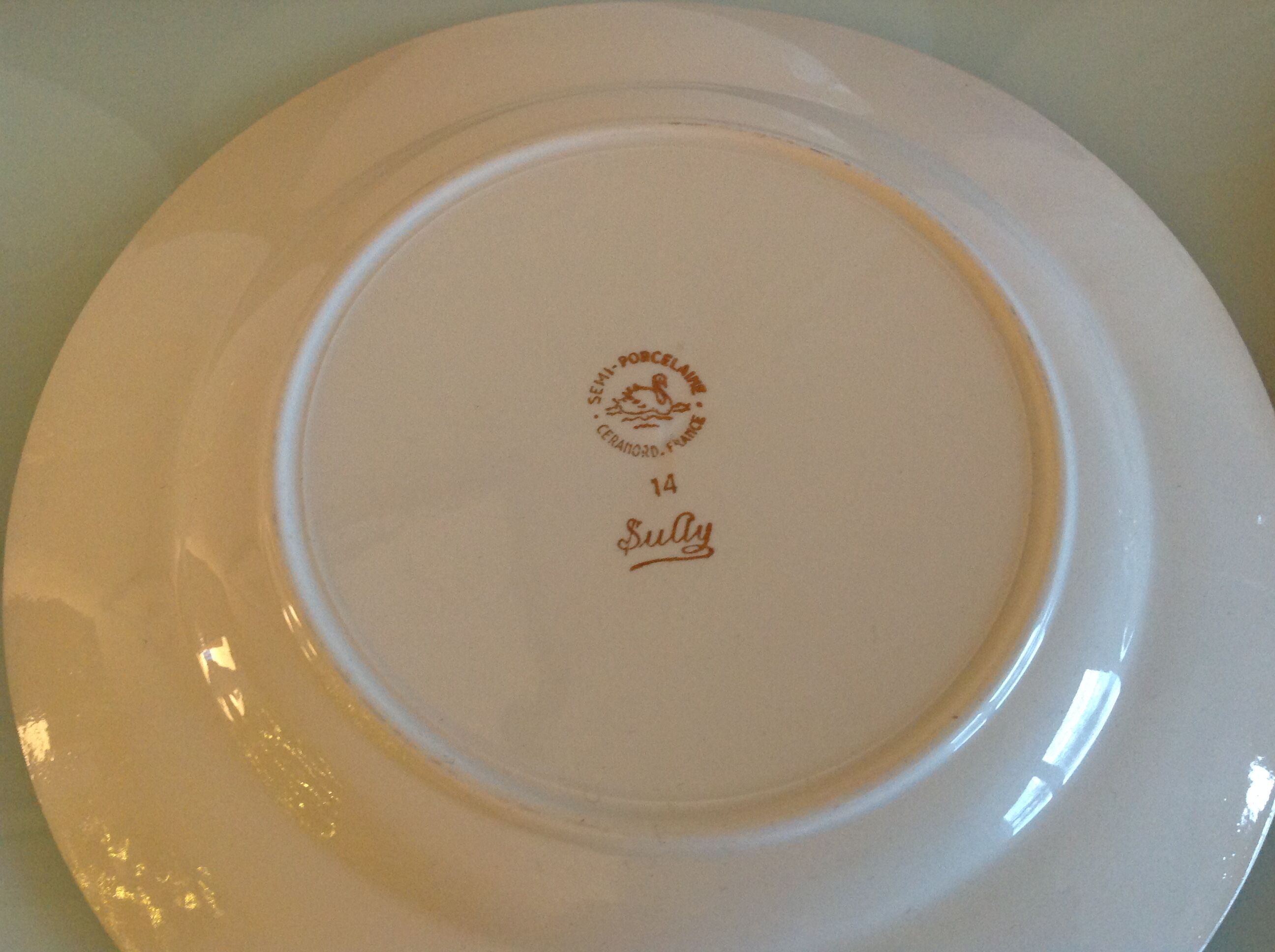 Six flat plates decor Sully by Ceranord/ vintage 50/60s