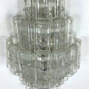 Pair of XL clear murano glass elements wall lamps produced in Italy during the 70s. Attributable to