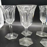 Série de 6 verres à vin Baccarat modèle Malmaison signés
