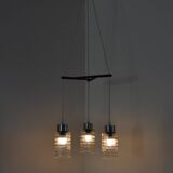 Plafonnier mid-century en teck et verre, danemark, 1960s