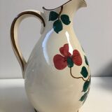 Pair of pitcher vases with spout handle deco numbered flower