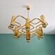 Large geometric brass chandelier, Gaetano Sciolari, Boulanger, 1970